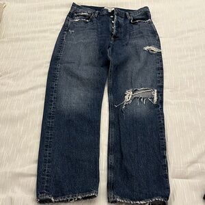 Agolde Dark Blue Straight Leg Jeans